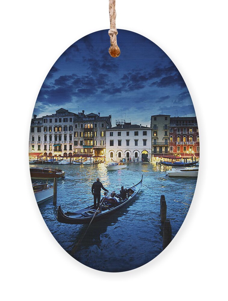 Dusk Ornament featuring the photograph Grand Canal In Sunset Time Venice by Iakov Kalinin