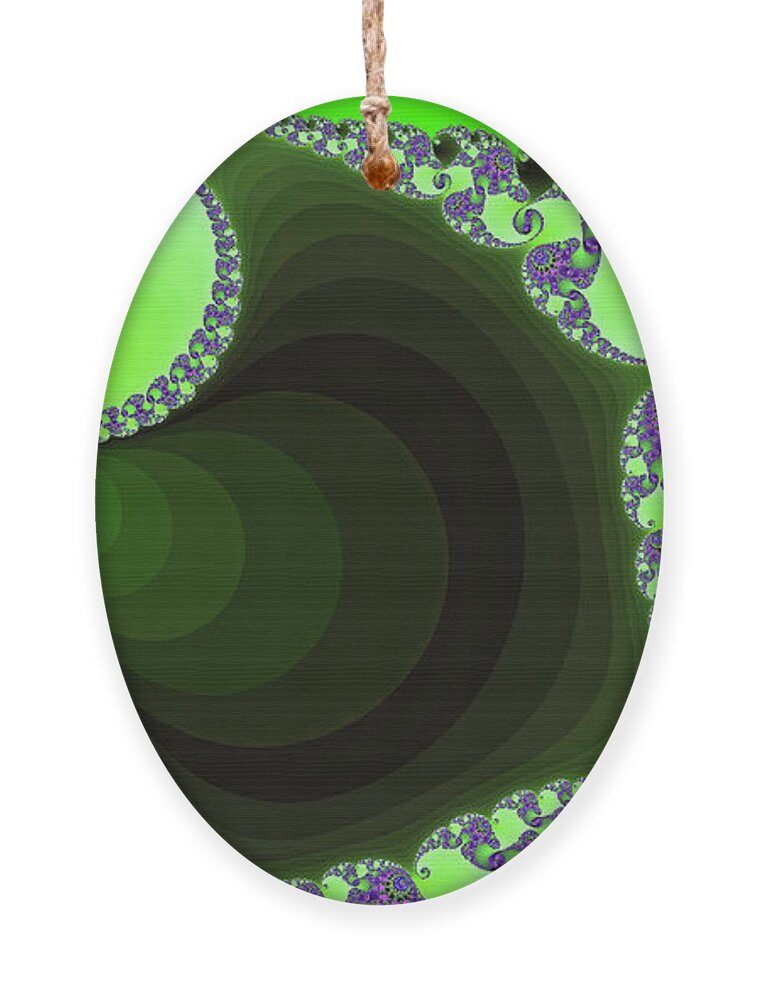 Abstract Ornament featuring the digital art Green Peacock Fractal Art by Don Northup