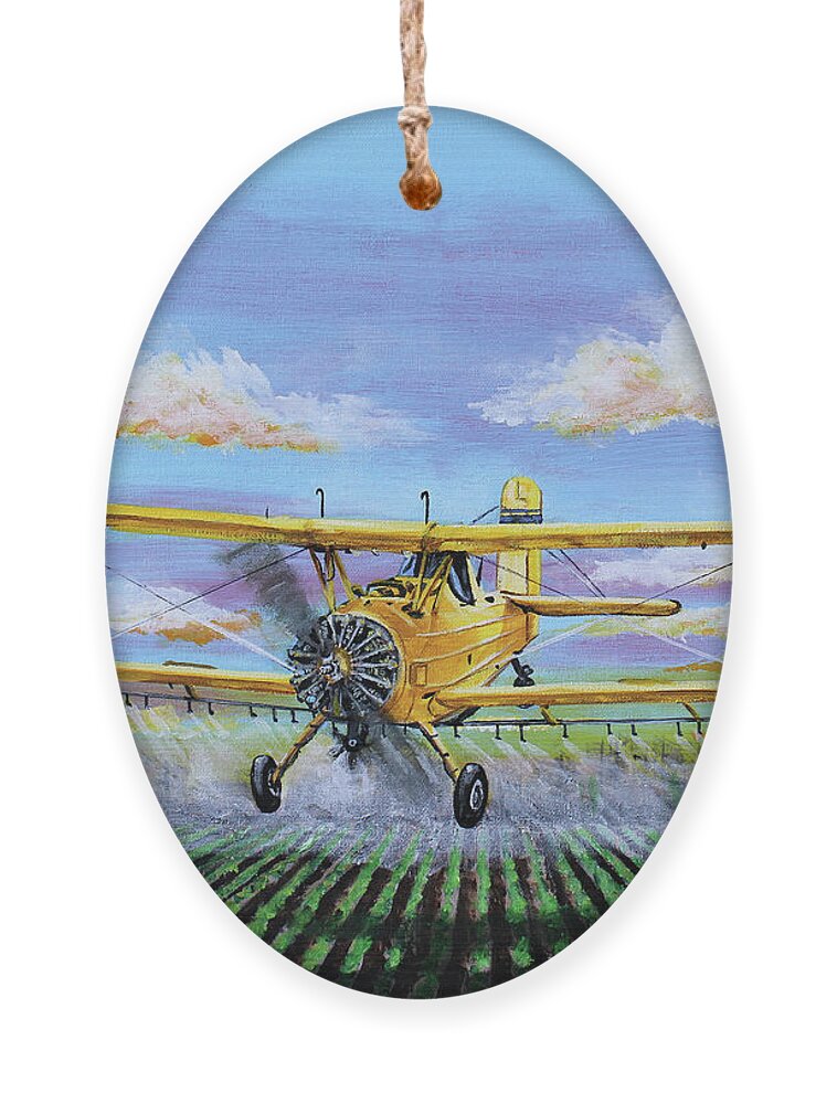 Ag Cat Ornament featuring the painting Grumman Ag Cat by Karl Wagner