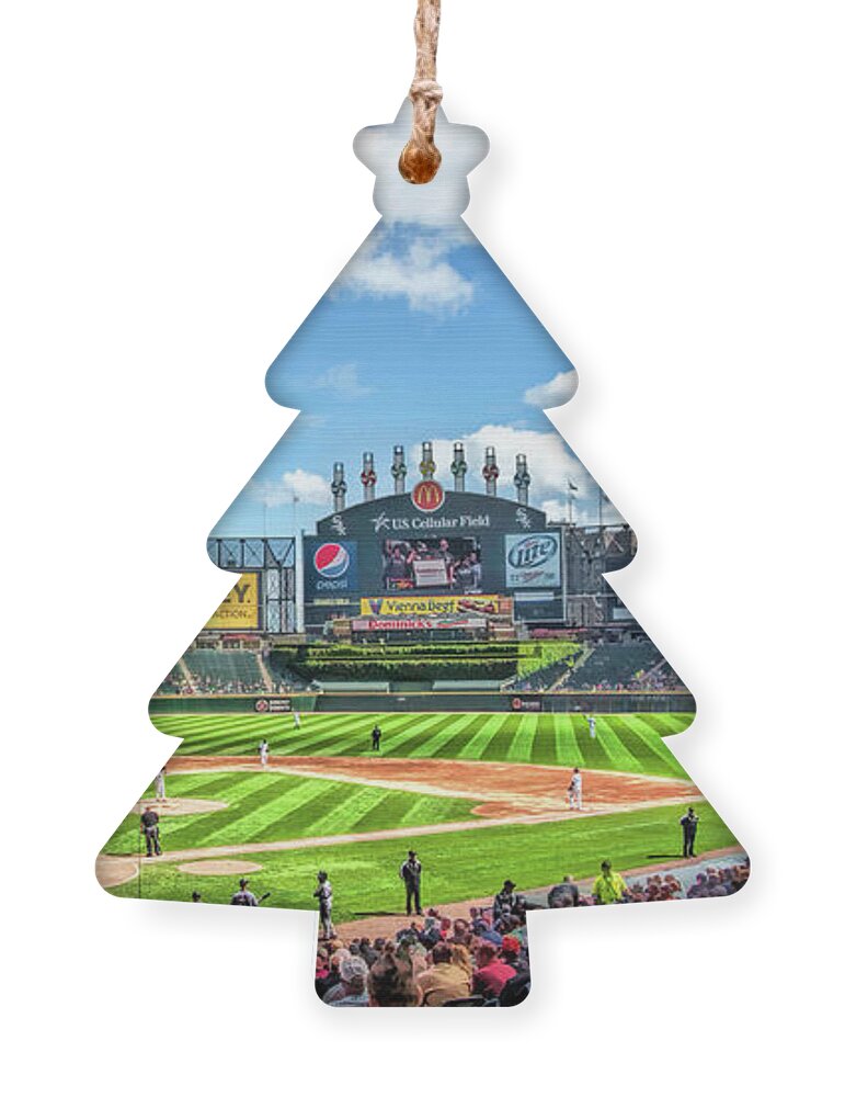 Guaranteed Rate Field Ornament featuring the painting Guaranteed Rate Field Chicago White Sox Baseball Ballpark Stadium by Christopher Arndt