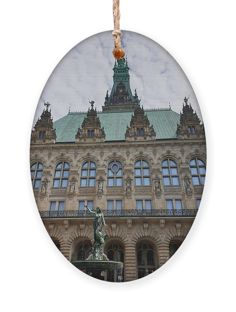 Hamburg Ornament featuring the photograph Hamburg City Hall - Courtyard View by Yvonne Johnstone