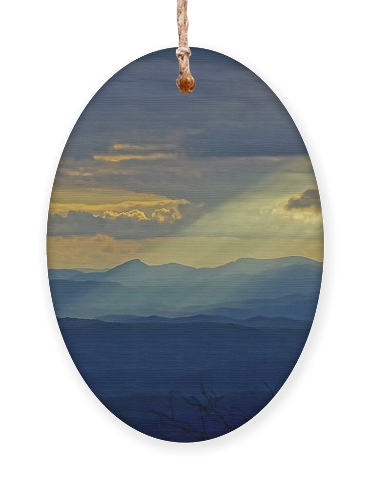 Light Ray Ornament featuring the photograph Hawks Bill Mountain Sunset by Meta Gatschenberger