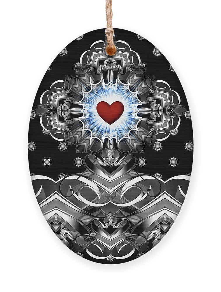 Typography Art Ornament featuring the digital art Heart Of The Glyphs by Rolando Burbon