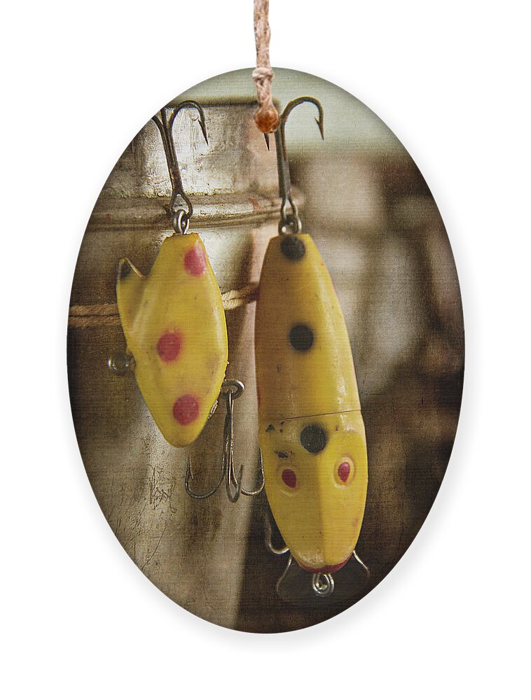 Heddon Fishing Lures Ornament featuring the photograph Heddon Fishing Lures by Cindi Ressler