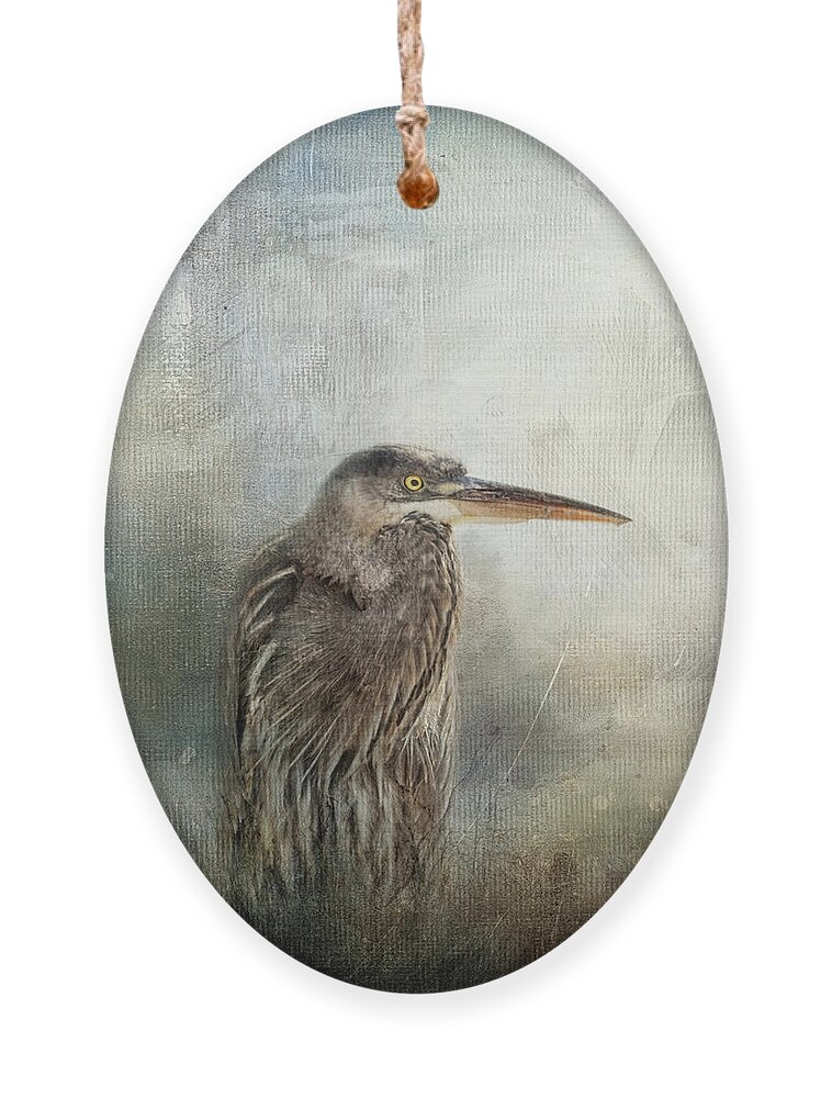 Blue Heron Ornament featuring the photograph Hiding In The Reeds by Jai Johnson