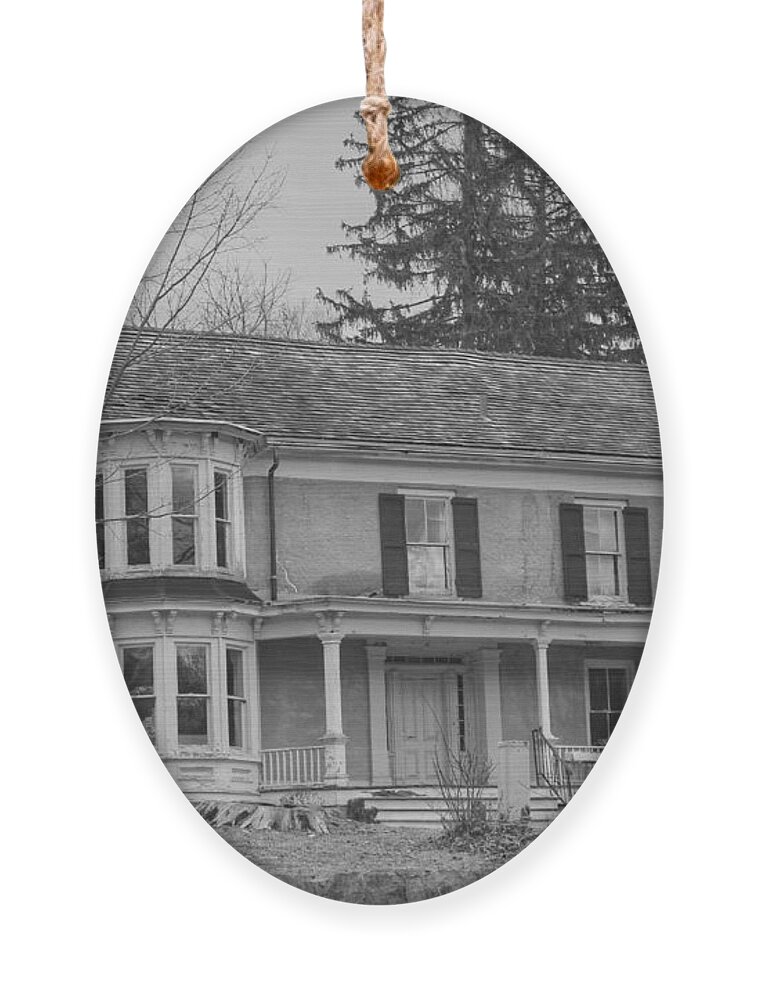 Waterloo Village Ornament featuring the photograph Historic Mansion With Towers - Waterloo Village by Christopher Lotito