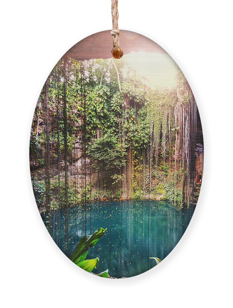 Pond Ornament featuring the photograph Ik-kil Cenote Mexico by Galyna Andrushko
