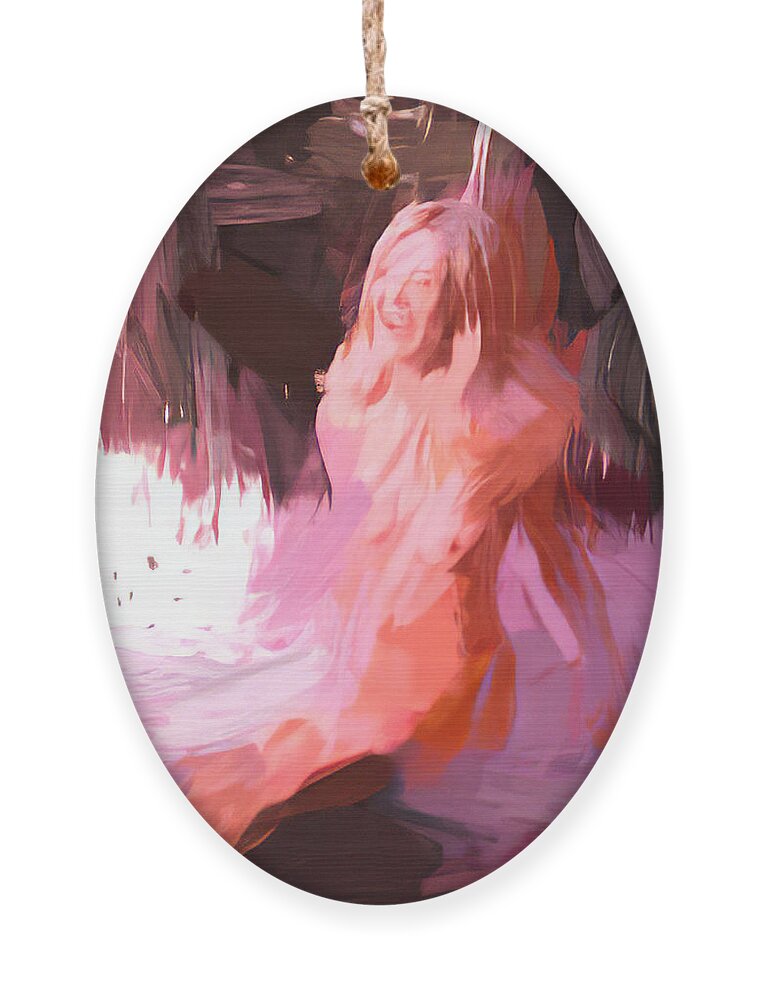 Nude Ornament featuring the digital art In the water abstract by Cathy Anderson