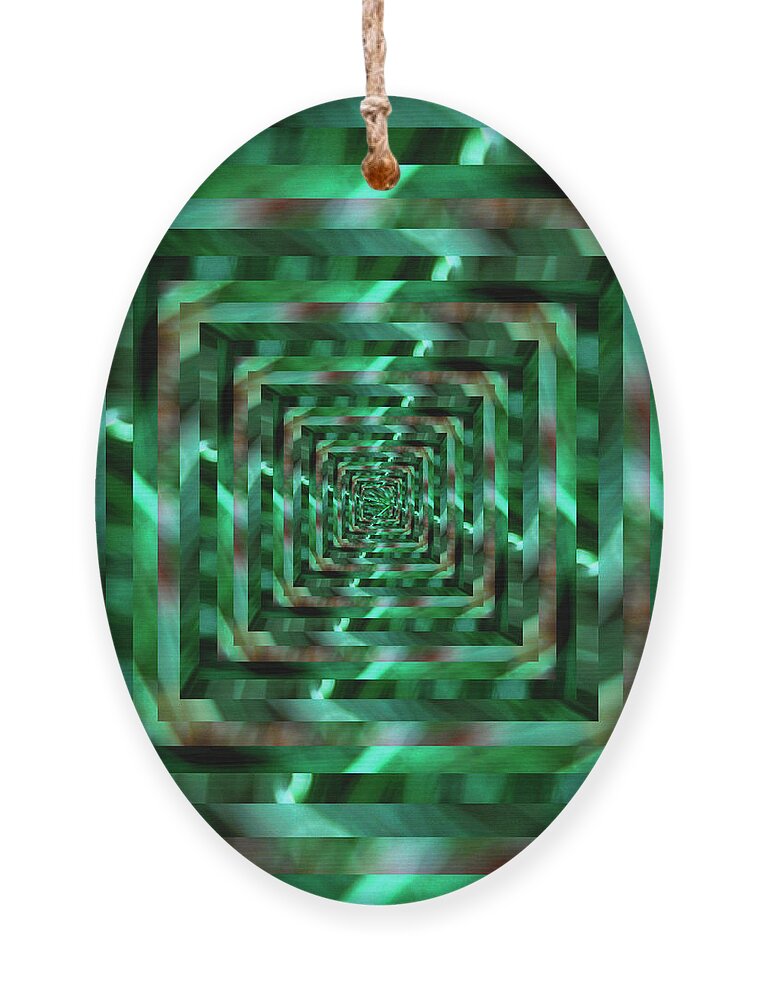 Beautiful Ornament featuring the digital art Infinity Tunnel Blurry Green by Pelo Blanco Photo