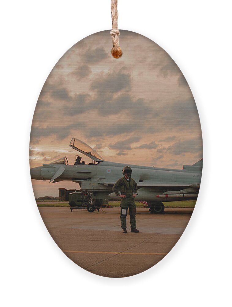 Eurofighter Typhoon Ornament featuring the photograph Inside The Wire by Airpower Art