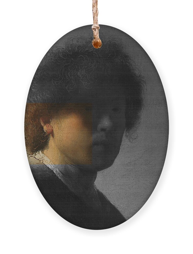 Post Modern Art Ornament featuring the digital art Inv Blend 16 Rembrandt by David Bridburg
