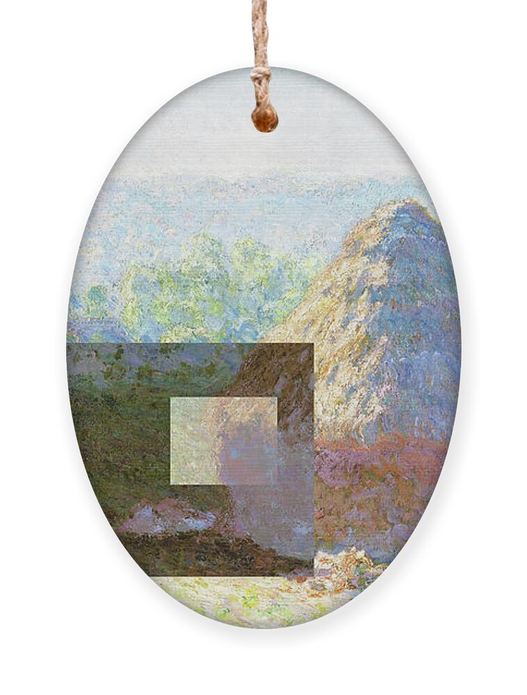 Abstract In The Living Room Ornament featuring the digital art Inv Blend 9 Monet by David Bridburg