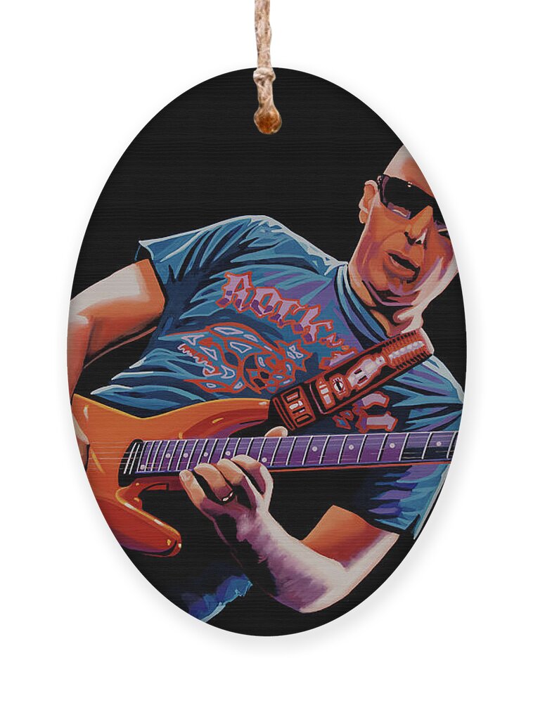 Joe Satriani Ornament featuring the painting Joe Satriani Painting 2 by Paul Meijering