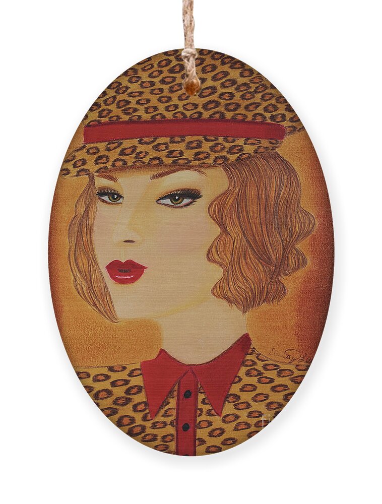 Fashion Ornament featuring the drawing Kat by Dorothy Lee
