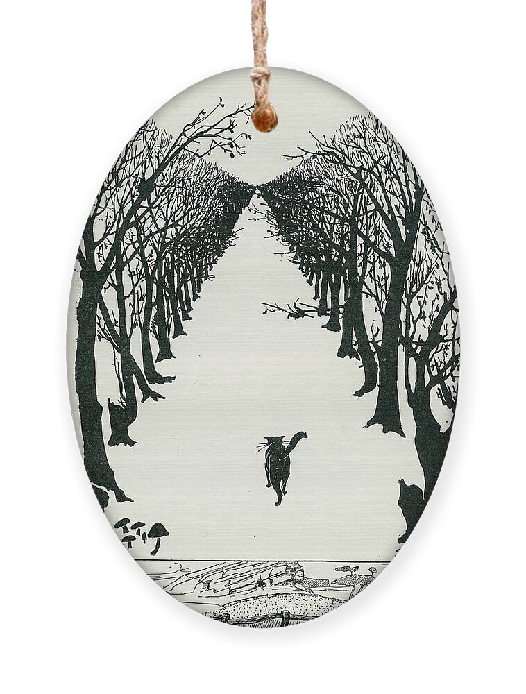 Book Illustration Ornament featuring the drawing The Cat That Walked by Himself by Rudyard Kipling
