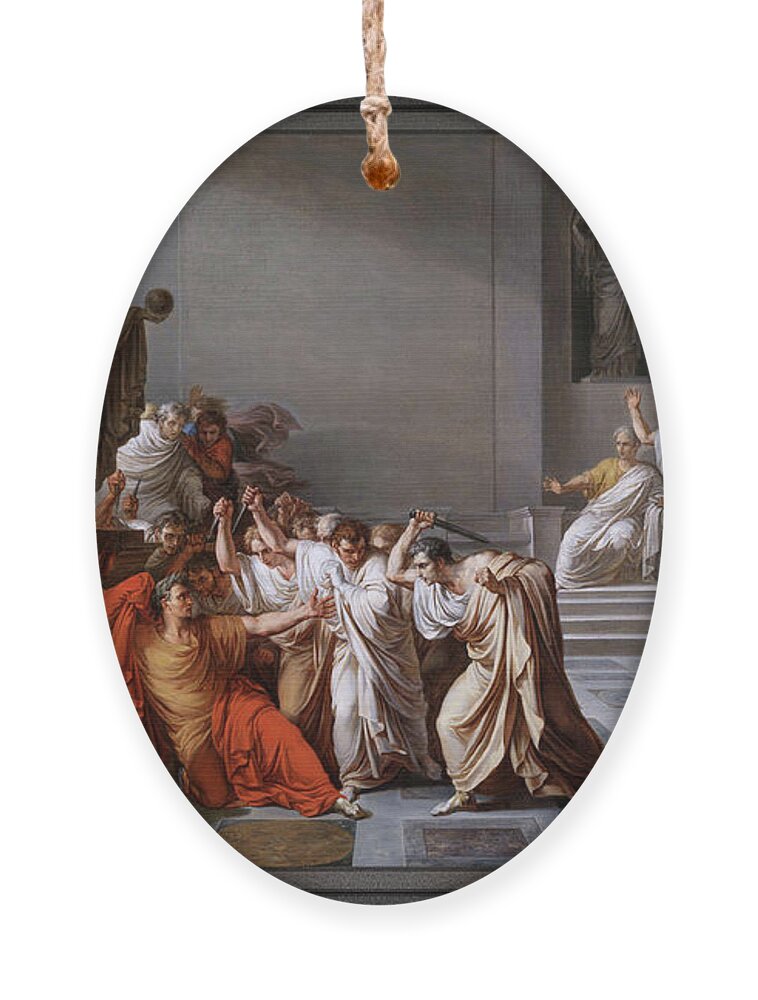 La Morte Di Cesare Ornament featuring the painting La morte di Cesare or The Assassination of Julius Caesar by Vincenzo Camuccini by Rolando Burbon