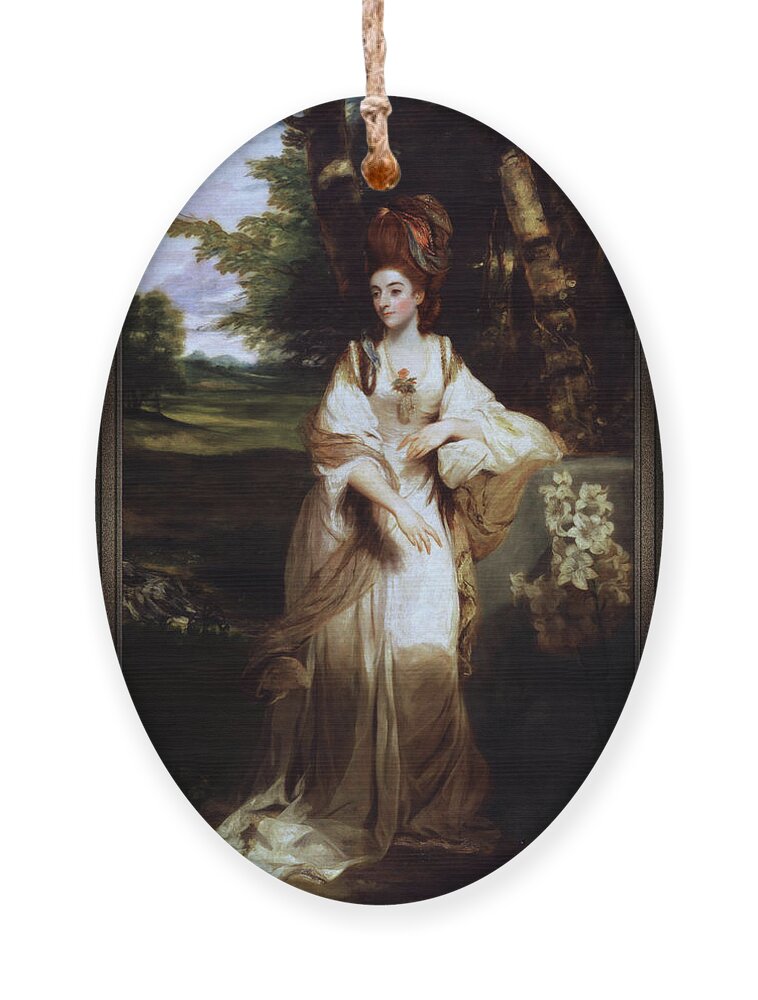 Lady Bampfylde Ornament featuring the painting Lady Bampfylde by Joshua Reynolds by Rolando Burbon