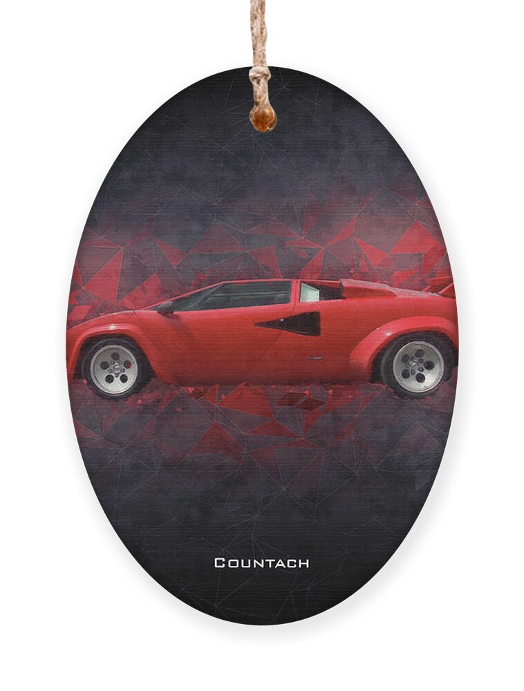 Lamborghini Countach Ornament featuring the digital art Lamborghini Countach by Airpower Art