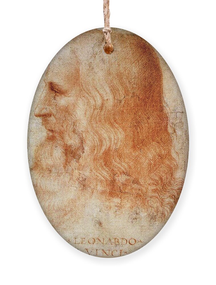 Leonardo Da Vinci Ornament featuring the painting Leonardo da Vinci by Francesco Melzi