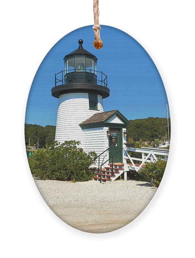 Estock Ornament featuring the digital art Lighthouse In Mystic Seaport by Claudia Uripos