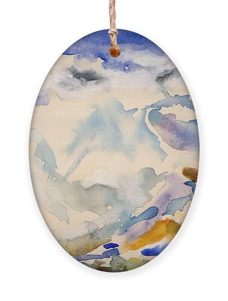 Watercolor Ornament featuring the painting Lost Mountain Lore by John Klobucher