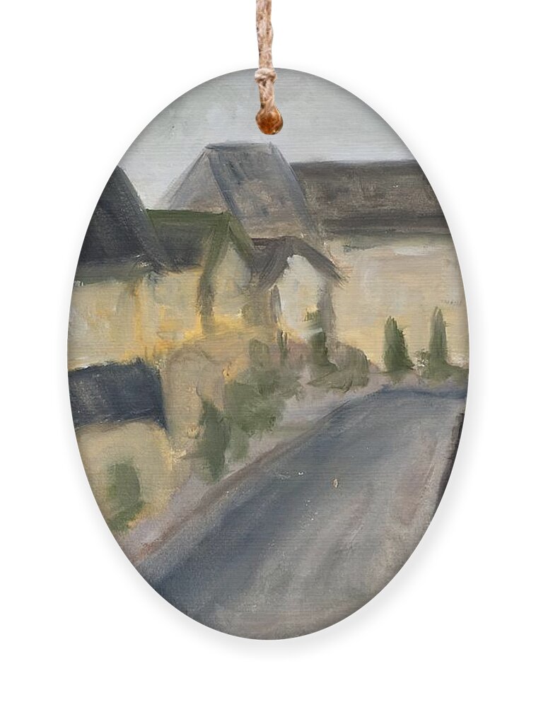 Cotswold Ornament featuring the painting Lower Slaughter by Roxy Rich
