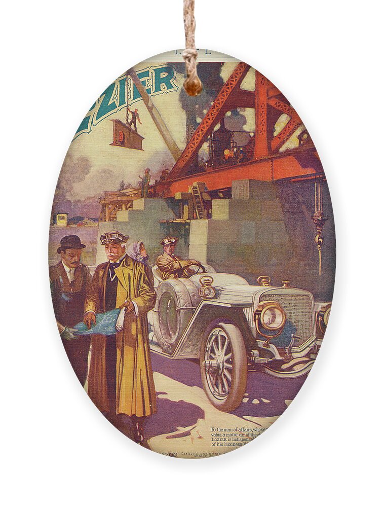 Automobile Ornament featuring the mixed media Lozier Advertisement by Unknown