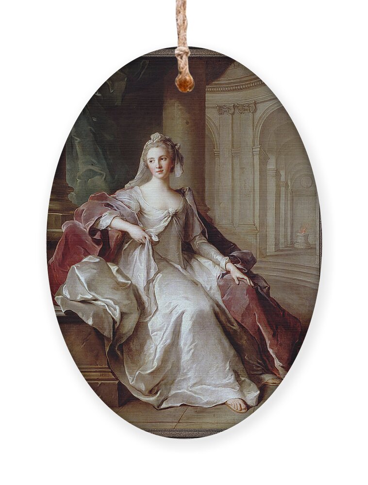 Madame Henriette De France Ornament featuring the painting Madame Henriette de France as a Vestal Virgin by Jean Marc Nattier by Rolando Burbon