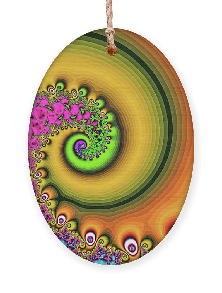 Abstract Ornament featuring the digital art Magic Hook Orange Art by Don Northup