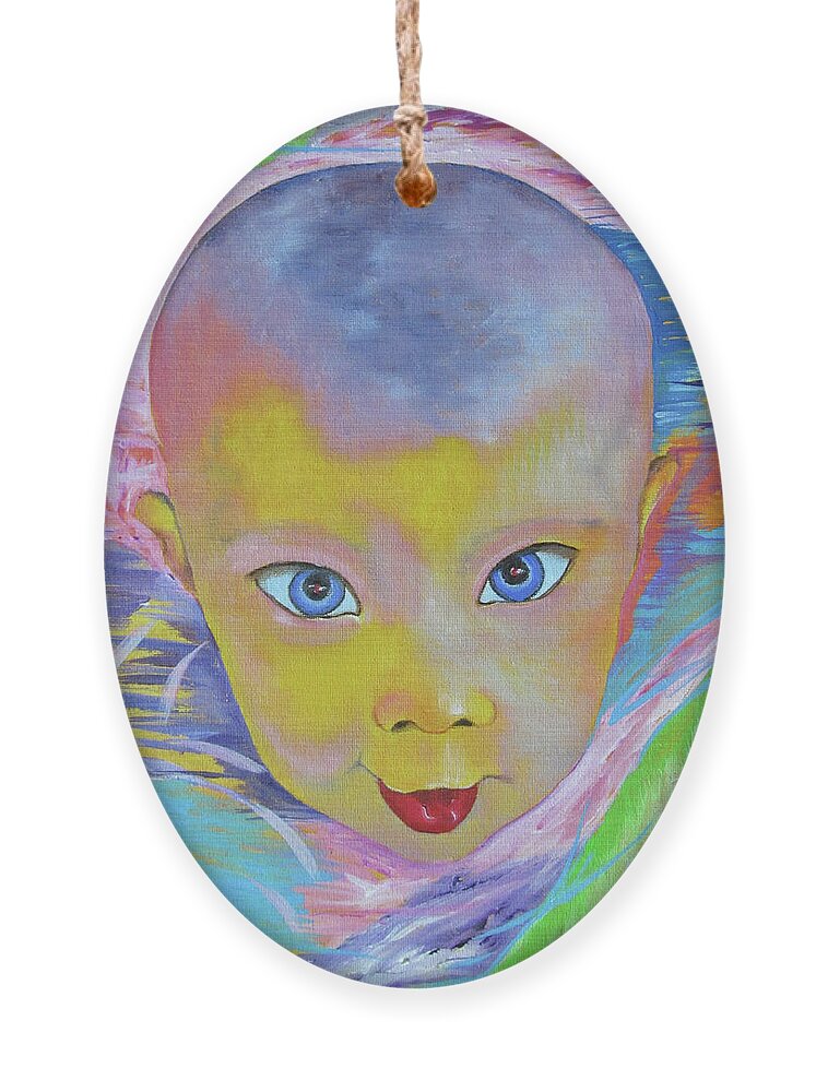 Baby Ornament featuring the painting Magnolia by Gloria E Barreto-Rodriguez