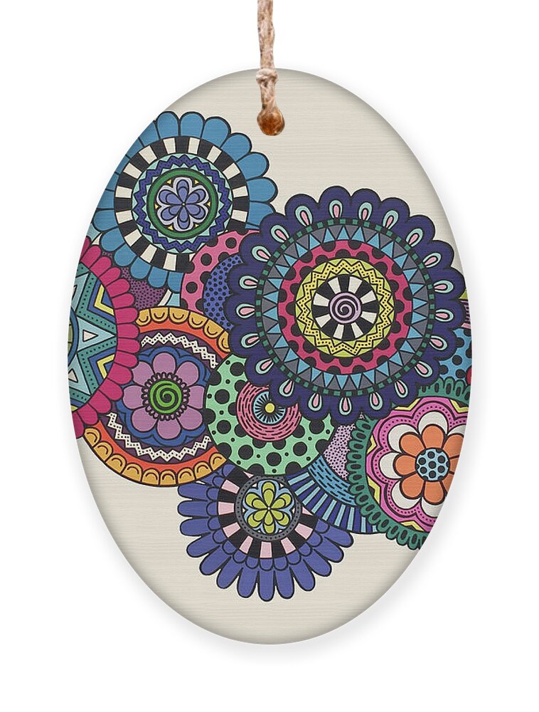 Mandala Ornament featuring the painting Mandalas on Ivory by Beth Ann Scott
