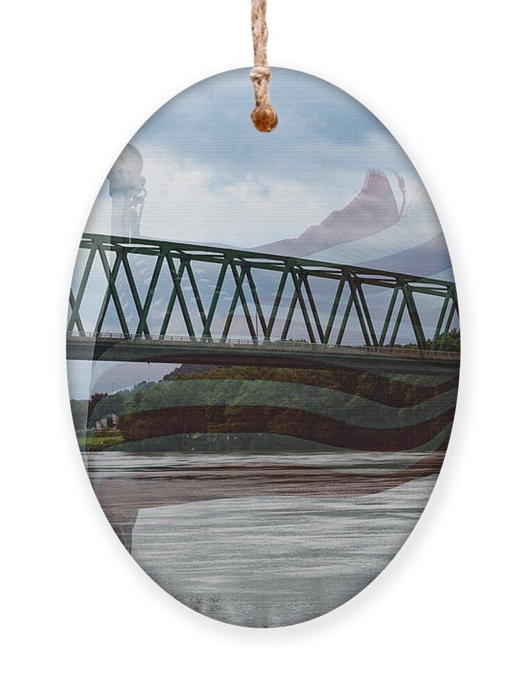 Marietta Ornament featuring the photograph Marietta and Old Glory by Holden The Moment