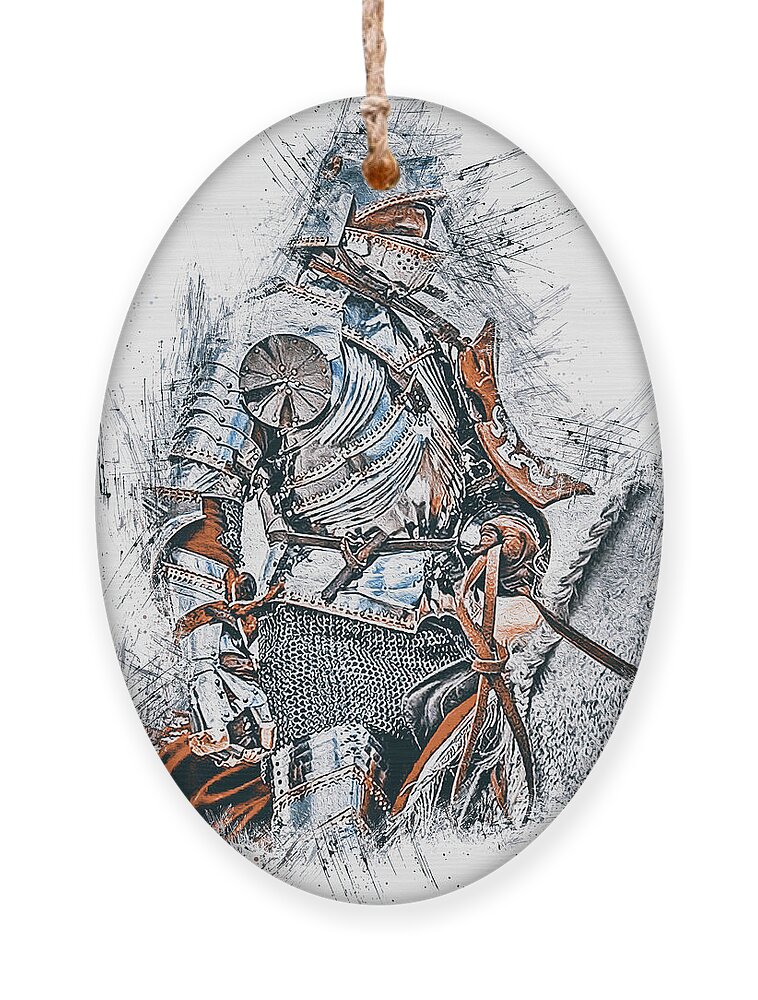 Medieval Chivalry Ornament featuring the painting Medieval Knight - 07 by AM FineArtPrints