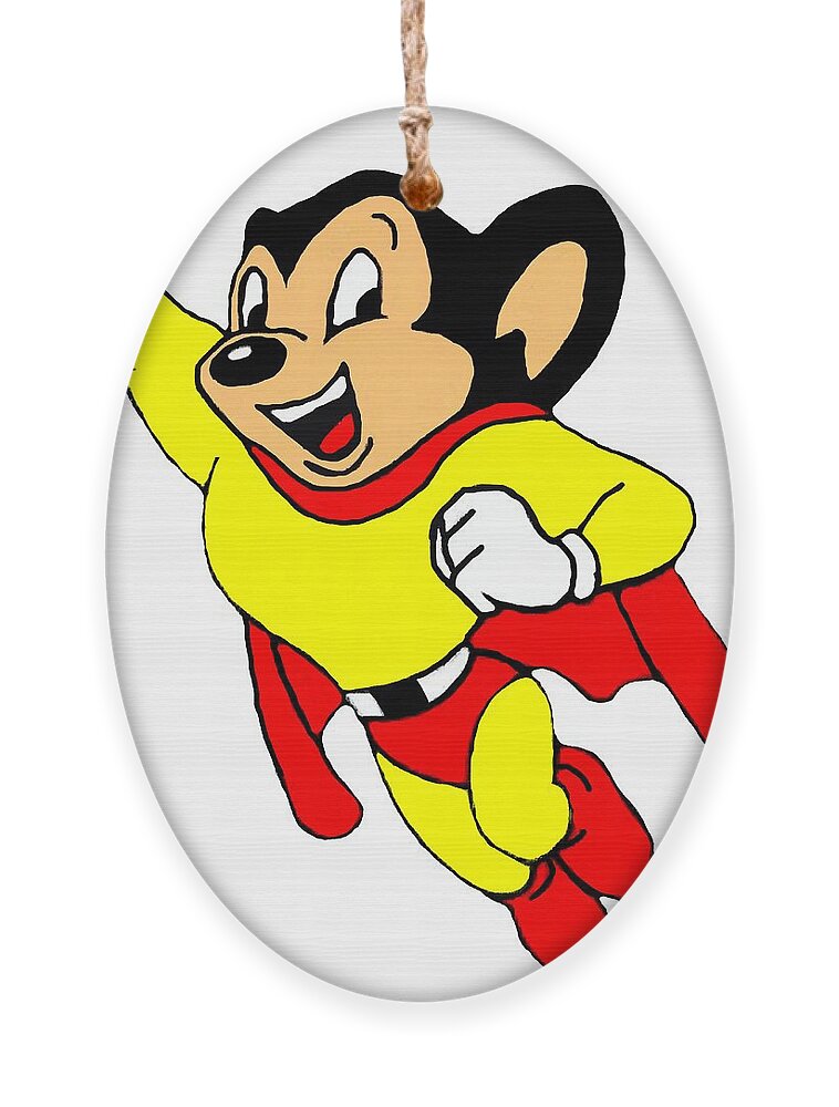 Mouse Ornament featuring the mixed media Mighty Mouse Small But Mighty by Movie Poster Prints