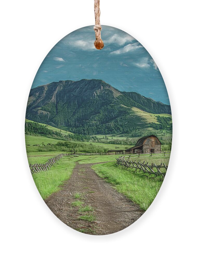 Montana Ornament featuring the photograph Montana Evening, Tom Miner Basin by Marcy Wielfaert