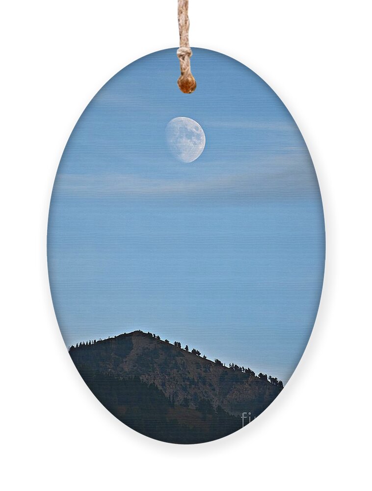 Moon Ornament featuring the photograph Moon Over the Mountains by Dorrene BrownButterfield
