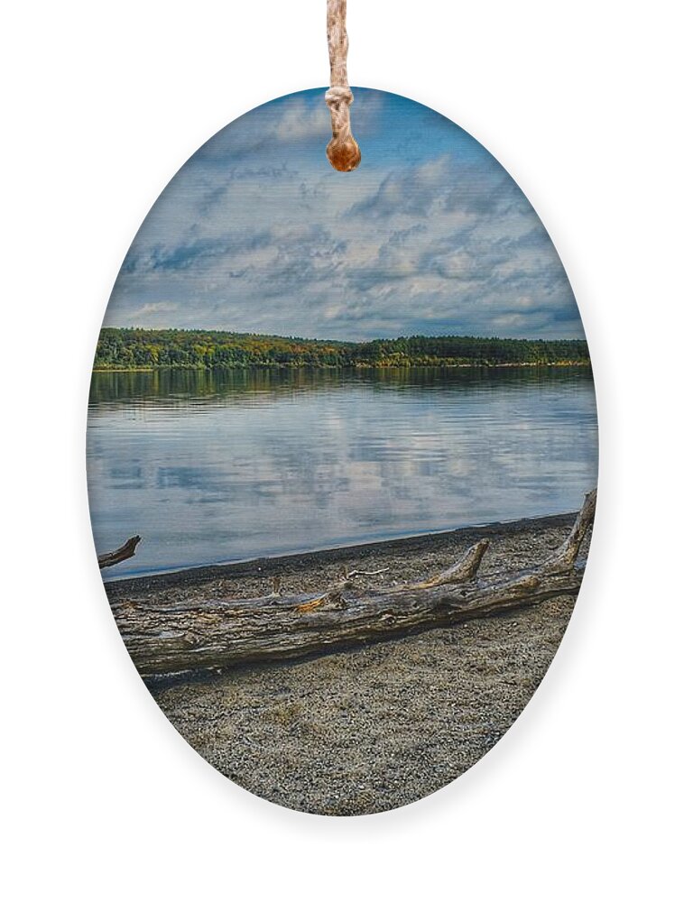 Landscape Ornament featuring the photograph Morning on Wachusett Reservoir by Monika Salvan