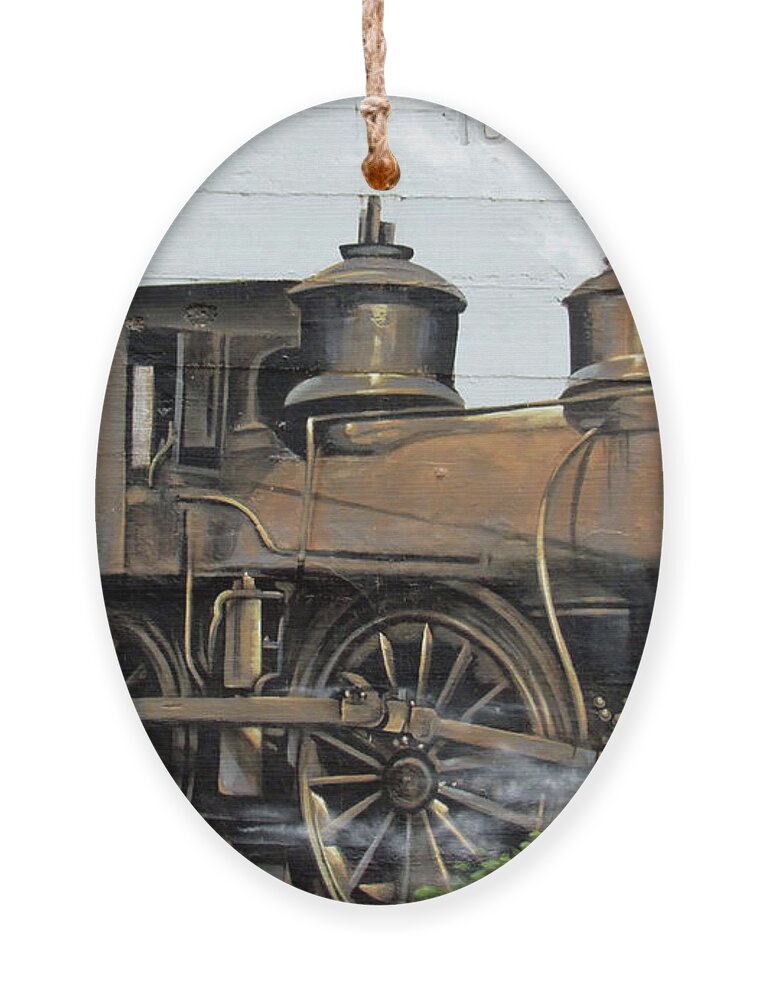 Sheffield Alabama Ornament featuring the photograph Sheffield Railroad Mural by Roberta Byram