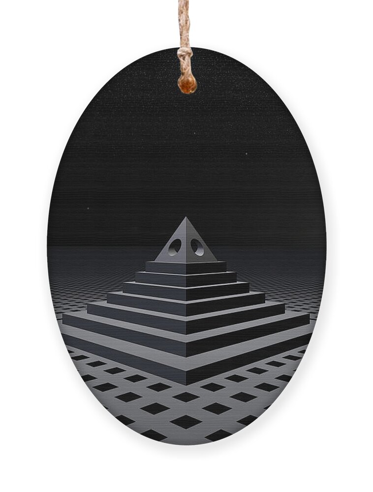 Pyramid Ornament featuring the digital art Mysterious Pyramid by Phil Perkins