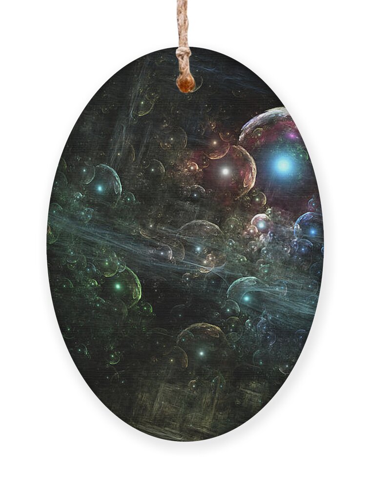 Fractals Ornament featuring the digital art Mystery Of The Orb Cluster by Rolando Burbon