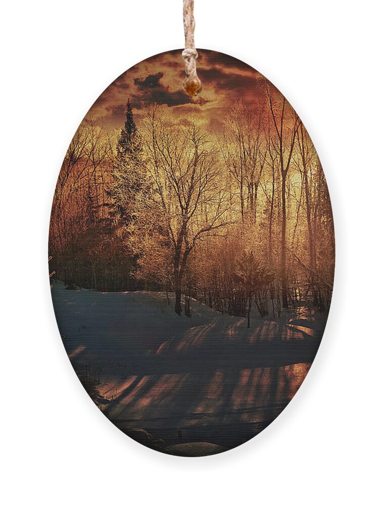 Mystic Sunset Ornament featuring the photograph Mystic Sunset by Gwen Gibson
