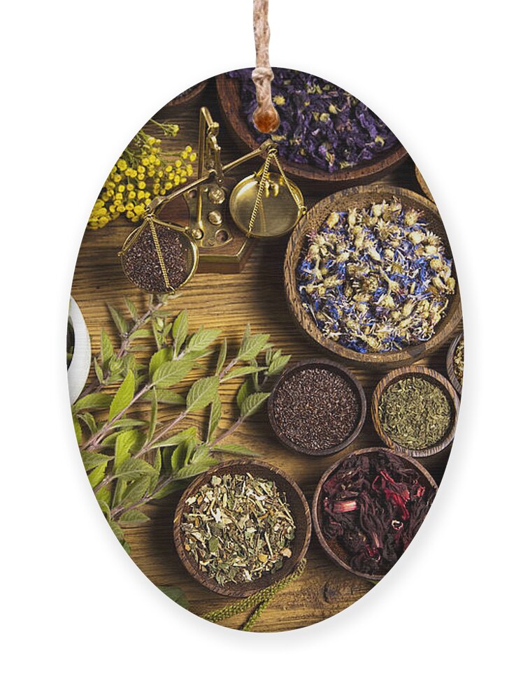 Treatment Ornament featuring the photograph Natural Medicine Herbs by Sebastian Duda
