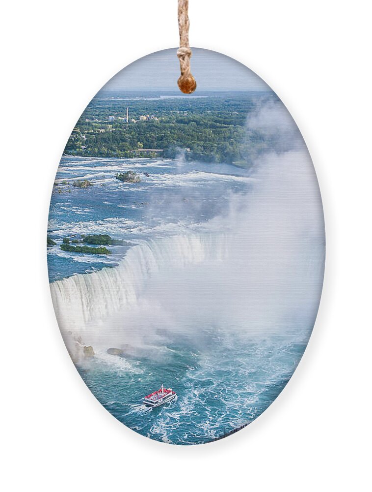 Beauty Ornament featuring the photograph Niagara Falls Aerial View Canadian by Cpq