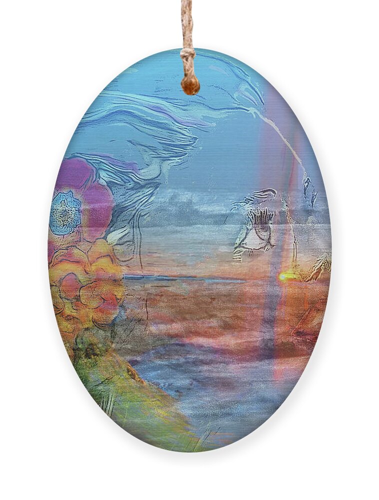 Ocean Ornament featuring the painting Ocean Spirit by Bonnie Marie