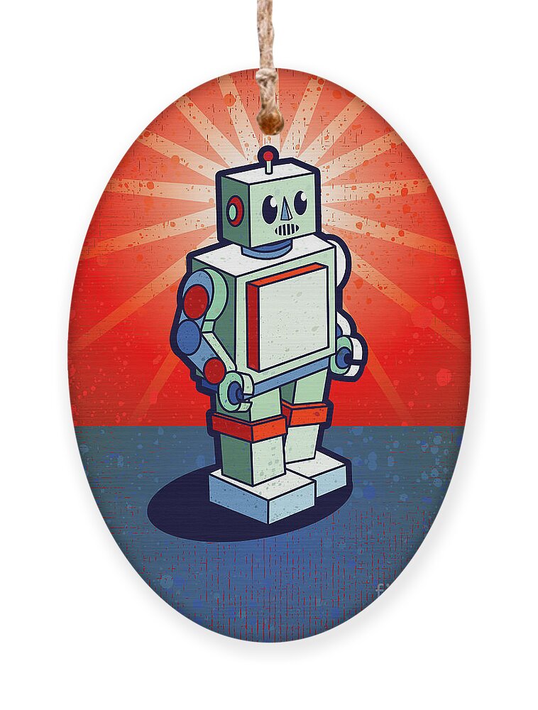 Grunge Ornament featuring the digital art Old School Robot by Artplay