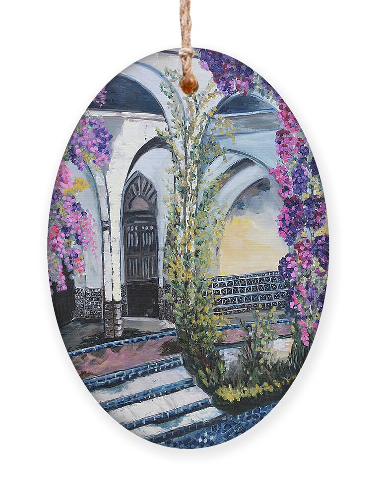 Paris Ornament featuring the painting Paris Wisteria by Roxy Rich