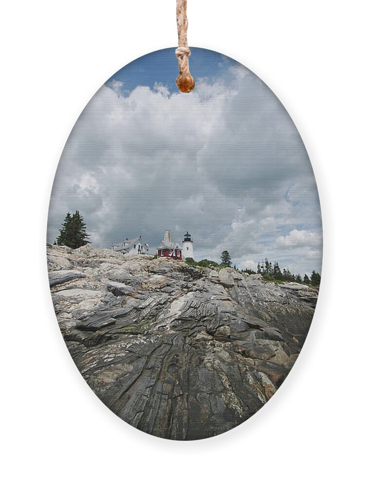 Pemaquid Point Lighthouse Ornament featuring the photograph Pemaquid Point Lighthouse by Chris Pappathopoulos