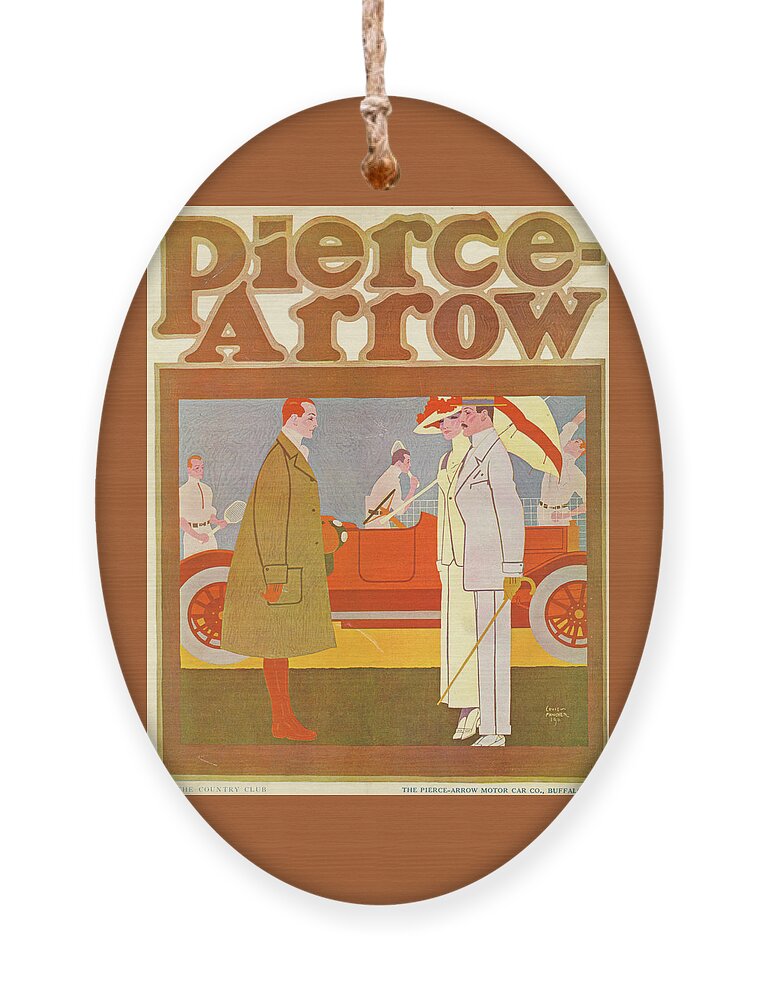 Advertisement Ornament featuring the mixed media Pierce-Arrow Advertisement by Louis Fancher