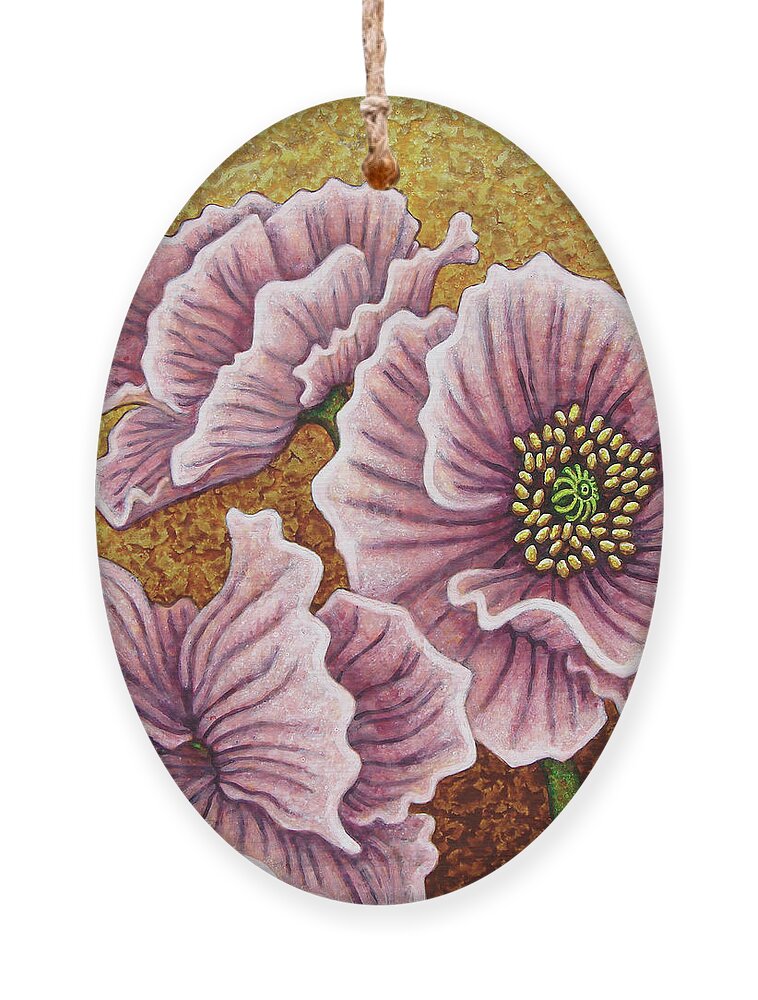 Poppy Ornament featuring the painting Pink Ponderings by Amy E Fraser
