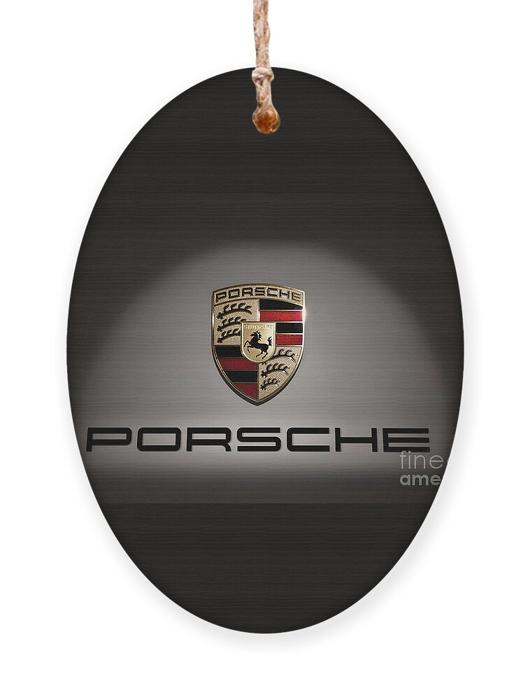 Porsche Logo Ornament featuring the photograph Porsche Car Emblem 2 by Stefano Senise